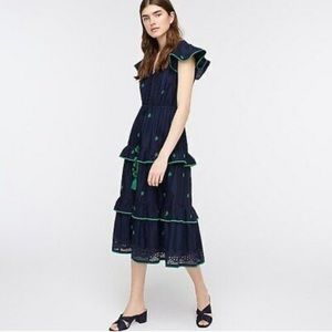 EMBROIDERED MIDI DRESS IN COTTON VOILE JCREW